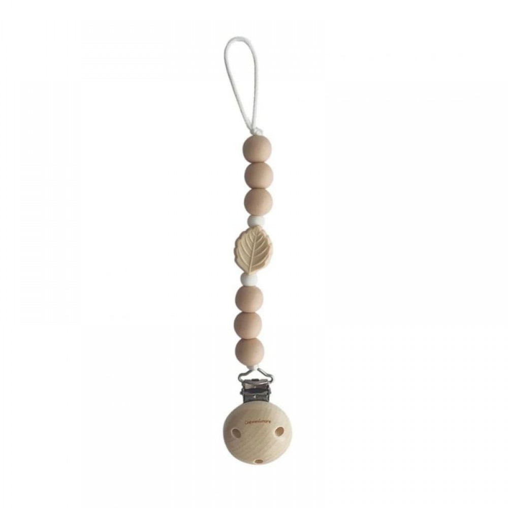 Κλιπ Πιπίλας Chewies & More Leaf Light Beige Κλιπ Πιπίλας Chewies & More Leaf Light Beige