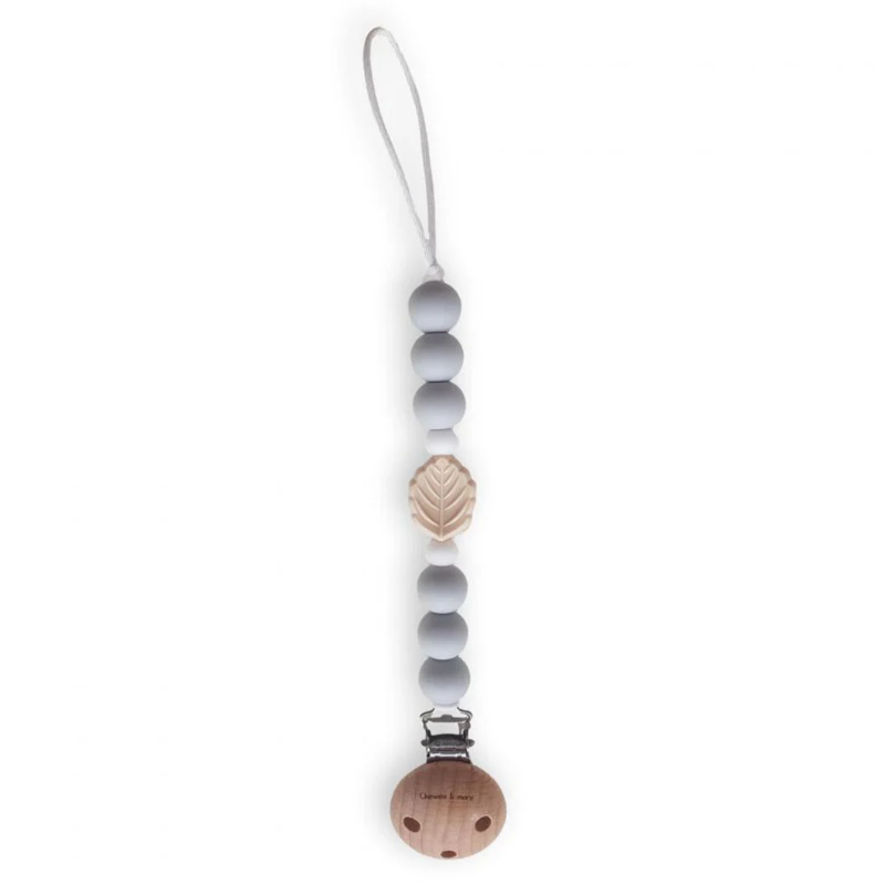 Κλιπ Πιπίλας Chewies & More Leaf Light Grey