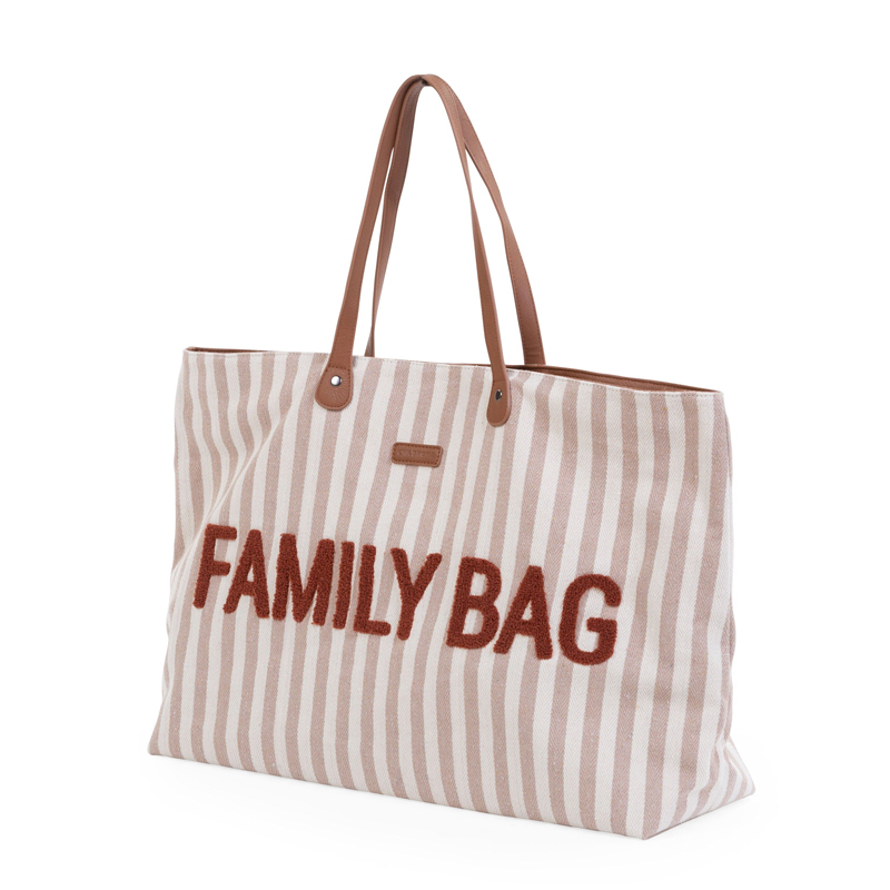 Τσάντα Childhome Family Bag Stripes Nude/Terracotta
