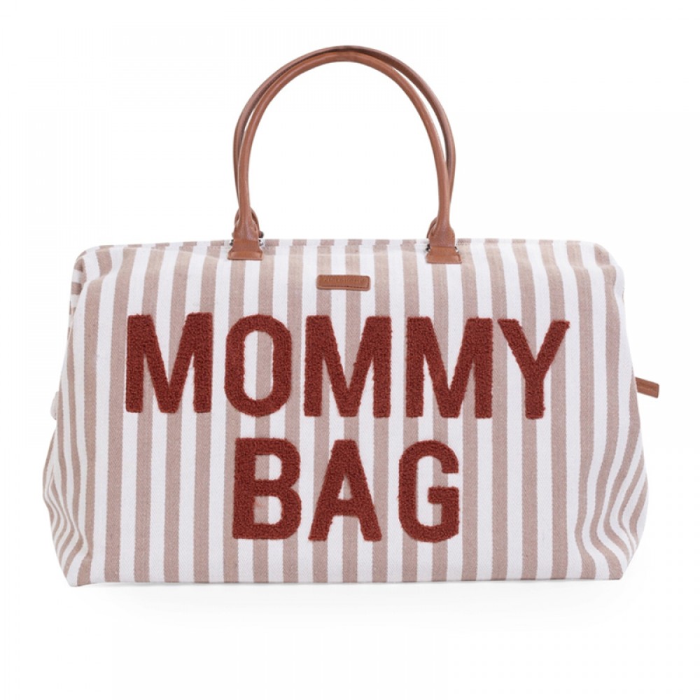Τσάντα Childhome Family Bag Stripes Nude / Terracotta