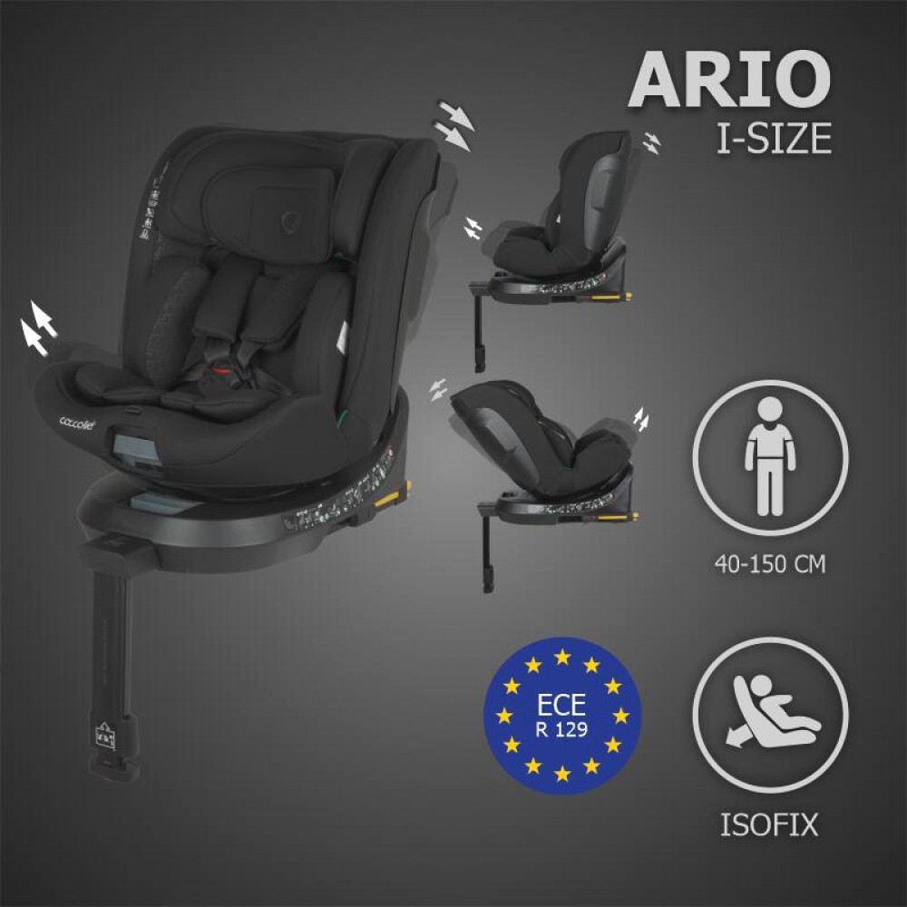 Κάθισμα Αυτοκινήτου Coccolle Ario i-SIZE 40-150cm Midnight Black