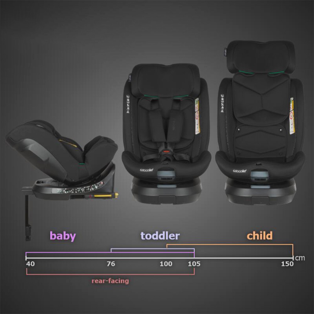 Κάθισμα Αυτοκινήτου Coccolle Ario i-SIZE 40-150cm Midnight Black
