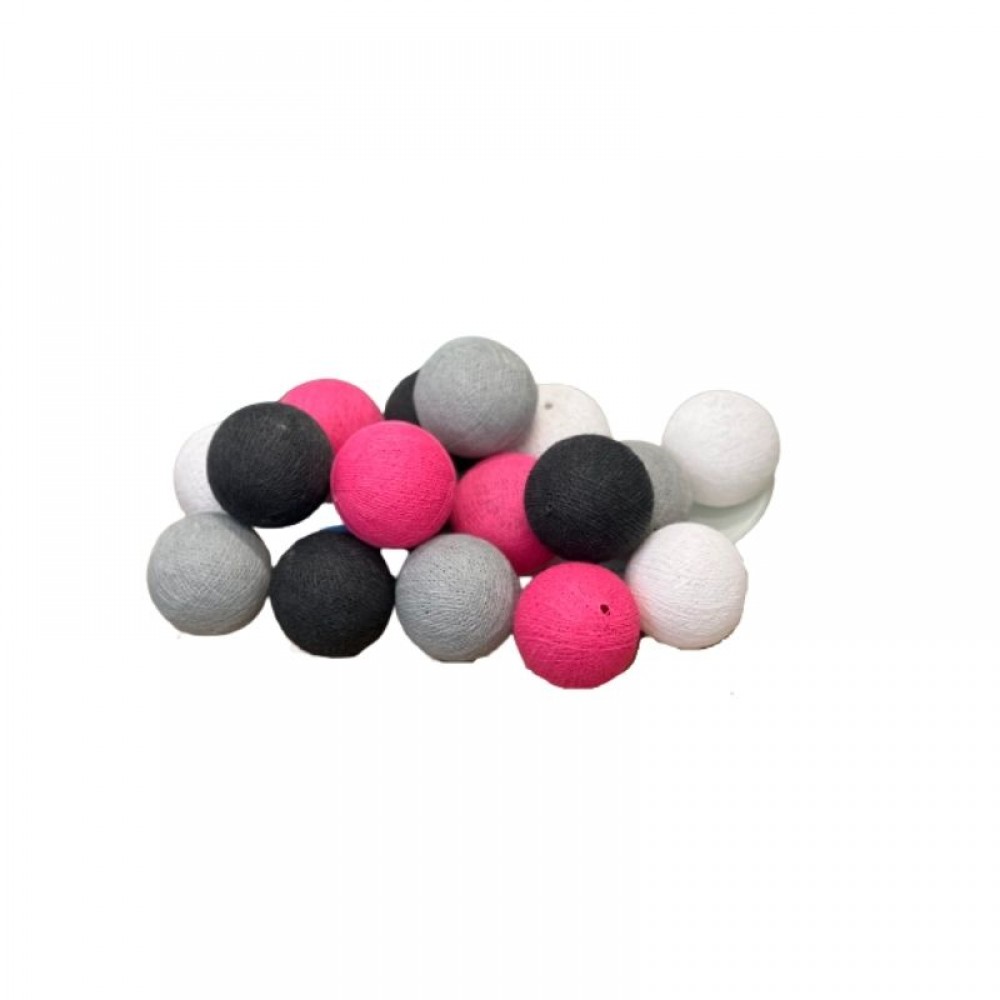 Διακοσμητικά Φωτάκια LED Cotton Ball Lights Pink (20τεμ.)