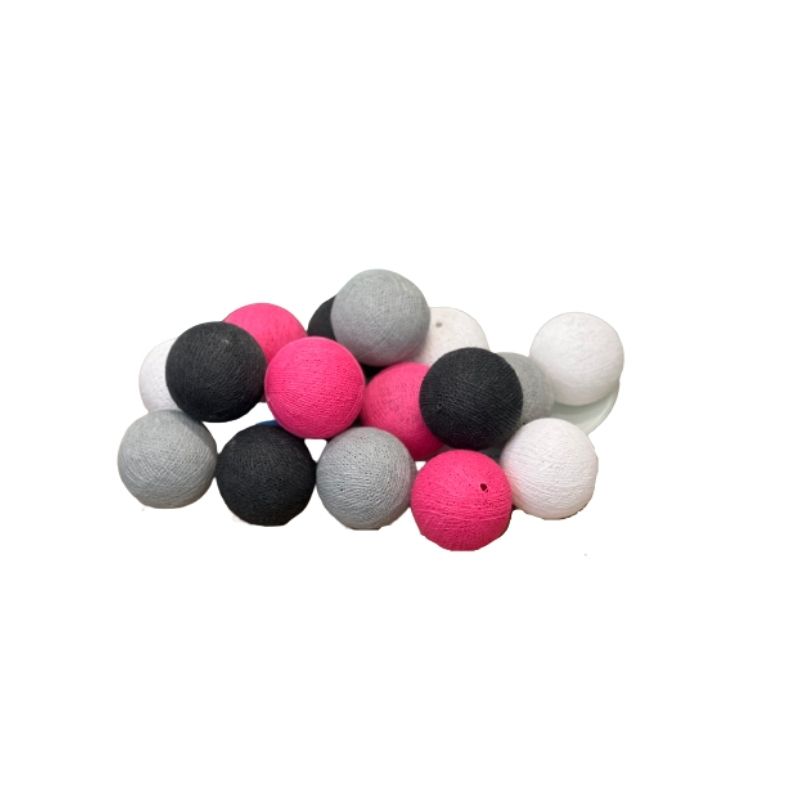 Διακοσμητικά Φωτάκια LED Cotton Ball Lights Pink (20τεμ.)