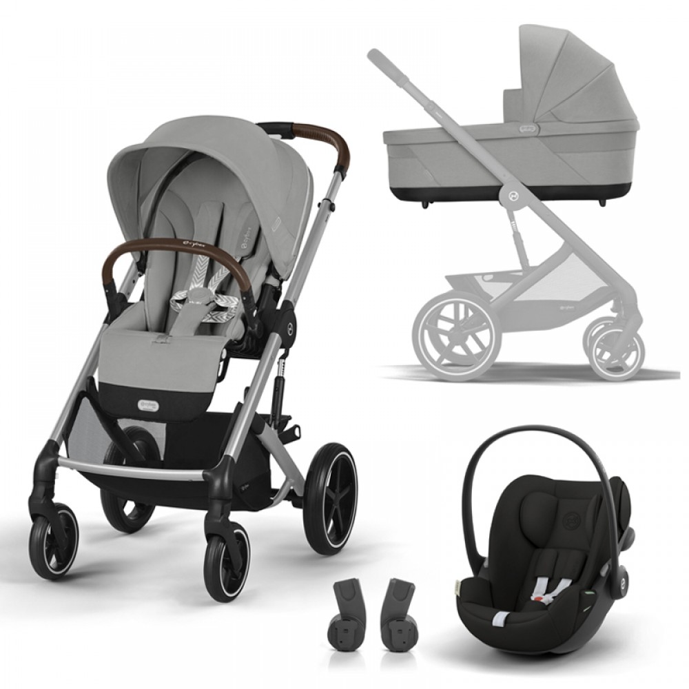 Πολυκαρότσι Cybex Balios S Lux Travel Set Stone Grey (Silver Frame)