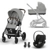 Πολυκαρότσι Cybex Balios S Lux Travel Set Stone Grey (Silver Frame)