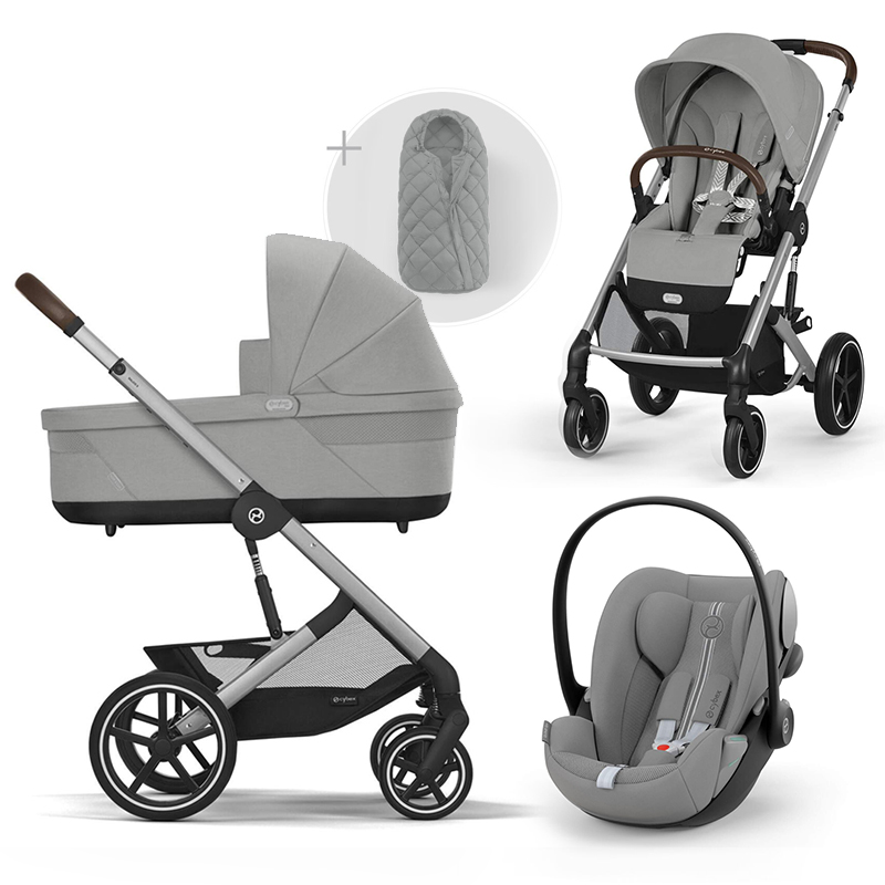 Πολυκαρότσι Cybex Balios S Lux Travel Set Stone Grey (Silver Frame)