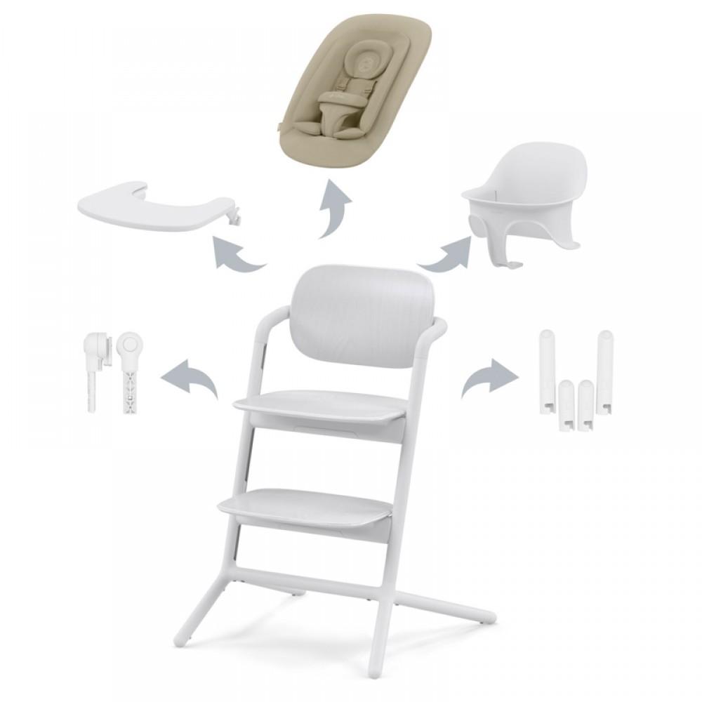 Κάθισμα Φαγητού Cybex Bouncer Lemo 4 in 1 All White