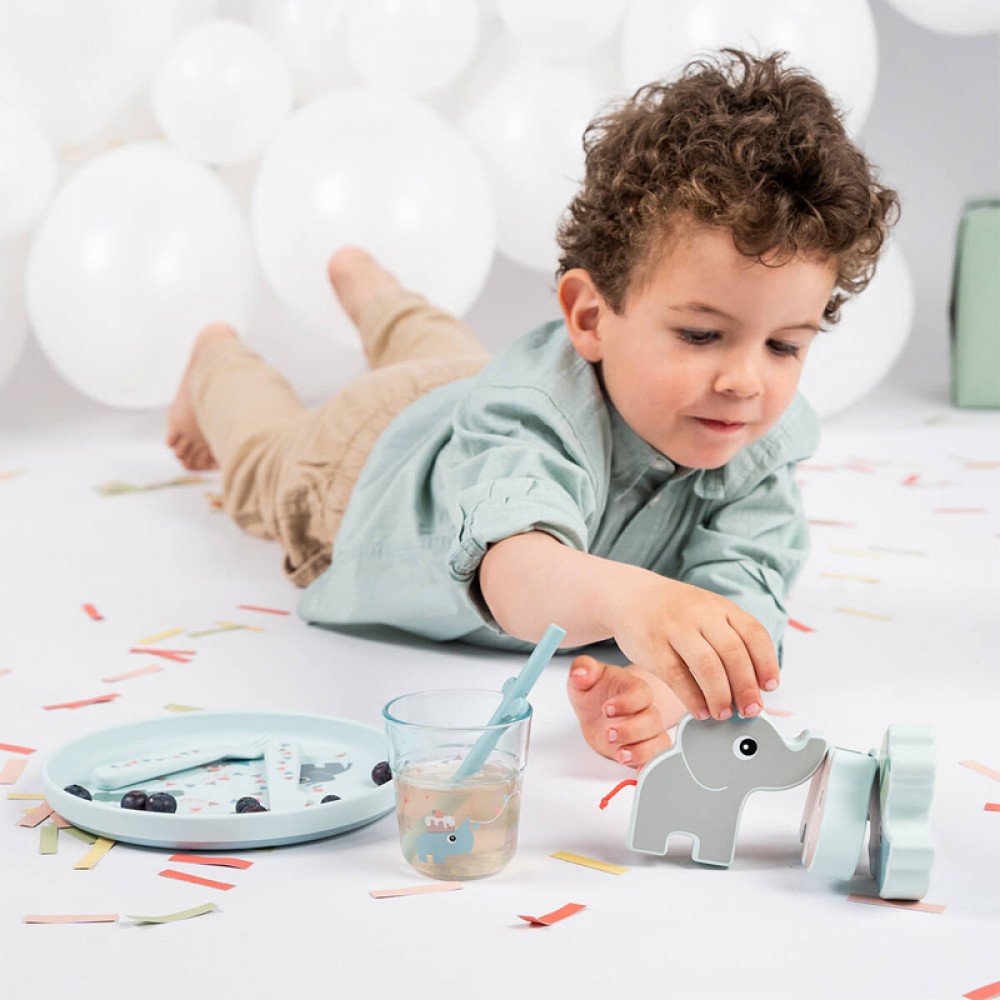 Σετ Φαγητού Σιλικ΄όνης Done by Deer Elebration Blue (3τεμ.)