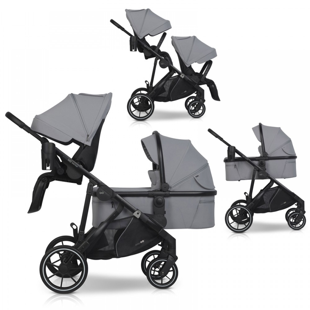 Καρότσι Διδύμων Eurocart EasyGo Duoflex Cloudy Grey (2+1) Καρότσι Διδύμων Eurocart EasyGo Duoflex Cloudy Grey (2+1)