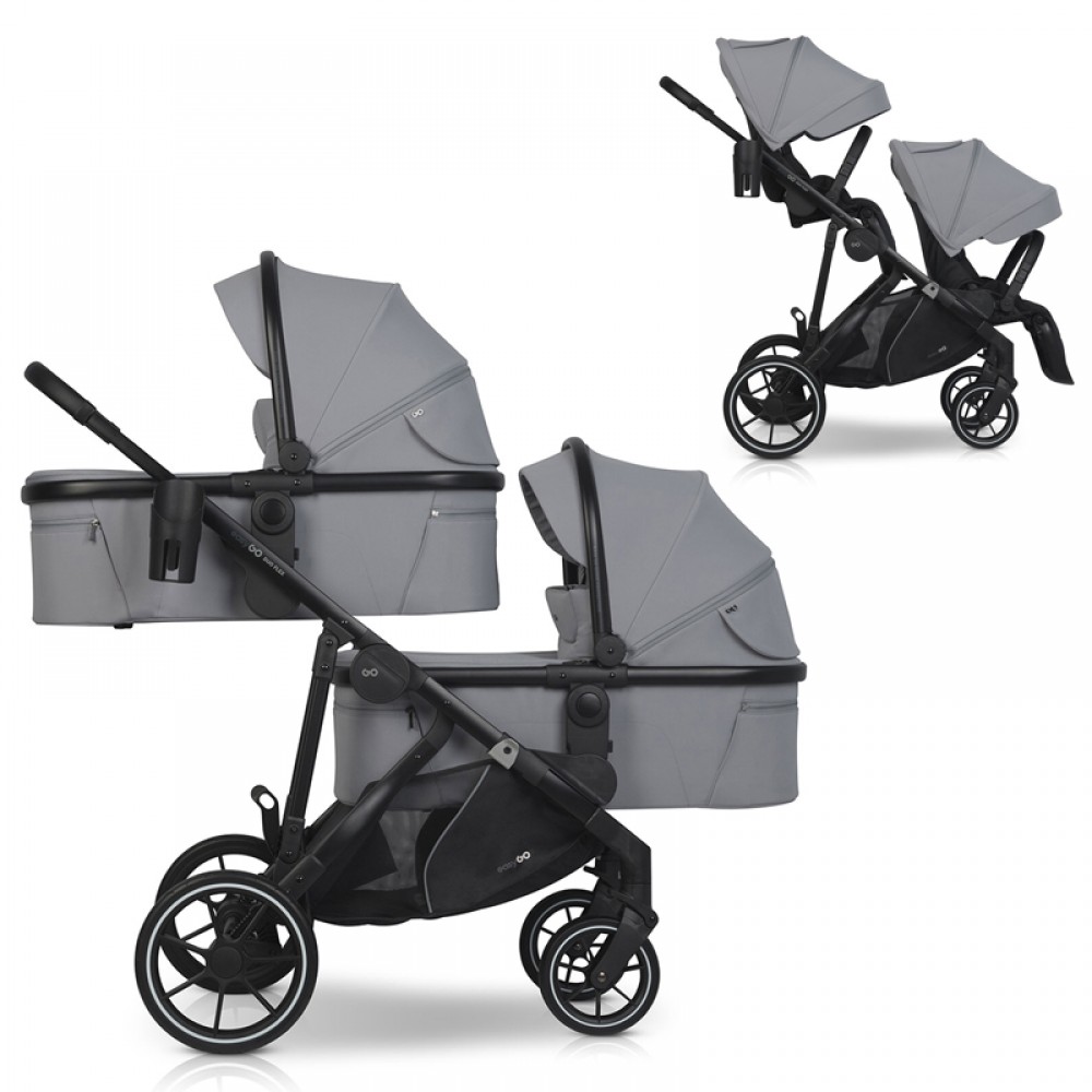 Καρότσι Διδύμων Eurocart EasyGo Duoflex Cloudy Grey (2+2) Καρότσι Διδύμων Eurocart EasyGo Duoflex Cloudy Grey (2+2)
