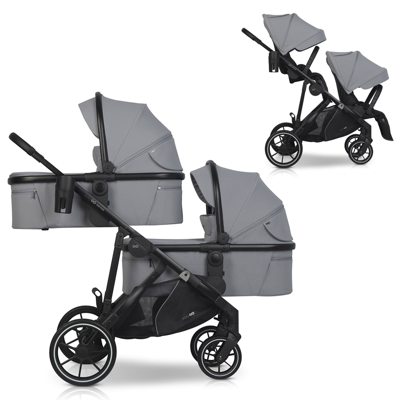 Καρότσι Διδύμων Eurocart EasyGo Duoflex Cloudy Grey (2+2)