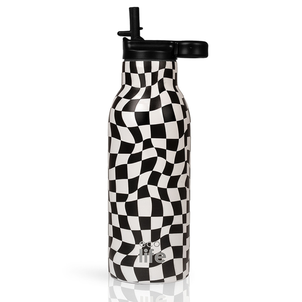 Μεταλλικός Θερμός EcoLife 550ml Black and White