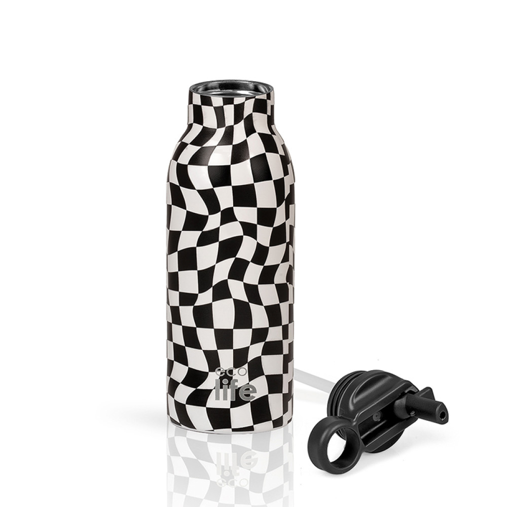 Μεταλλικός Θερμός EcoLife 550ml Black and White
