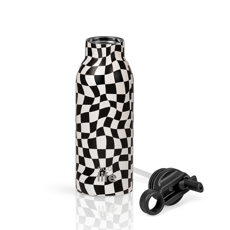 Μεταλλικός Θερμός EcoLife 550ml Black and White