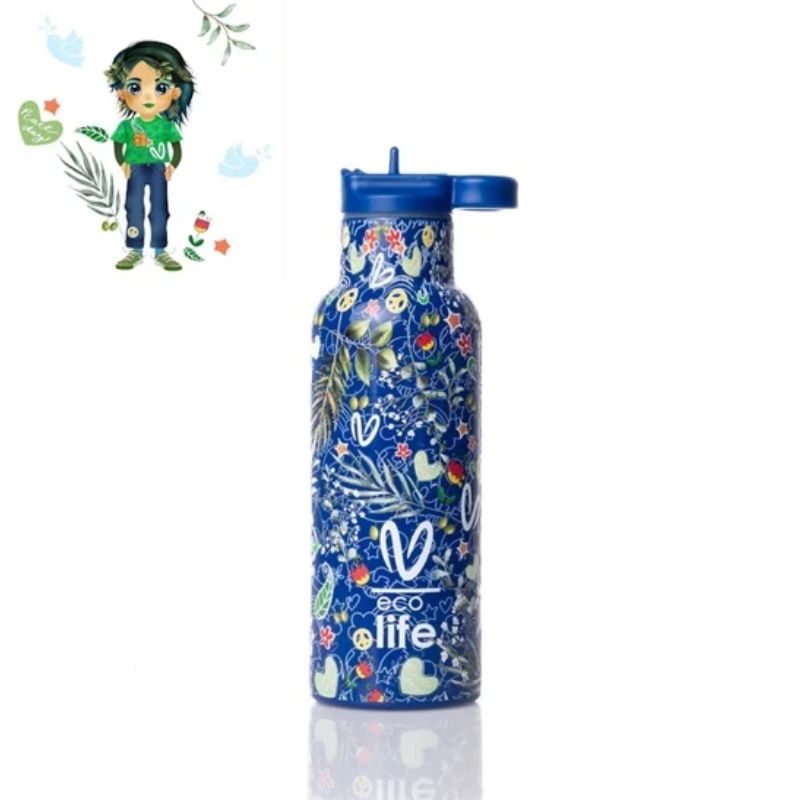 Παγούρι Θερμός Ecolife 500ml Vasiliki Blue 