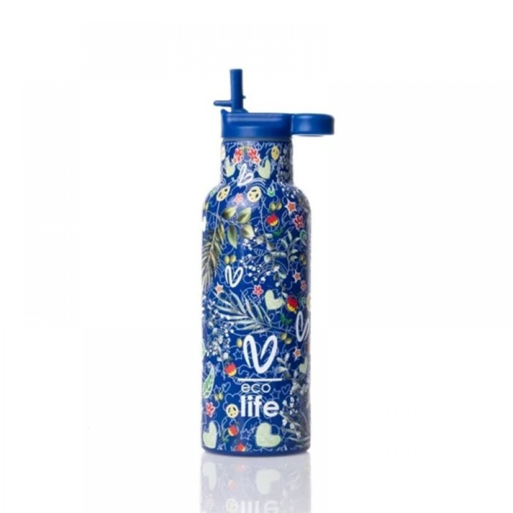 Παγούρι Θερμός Ecolife 500ml Vasiliki Blue Παγούρι Θερμός Ecolife 500ml Vasiliki Blue