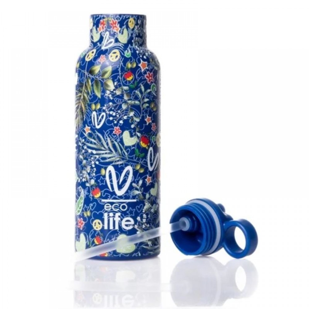 Παγούρι Θερμός Ecolife 500ml Vasiliki Blue Παγούρι Θερμός Ecolife 500ml Vasiliki Blue