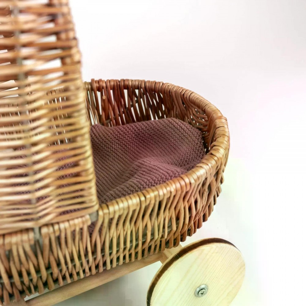 Ρετρό Ψάθινο Καλάθι με ρόδες Egmont Τoys