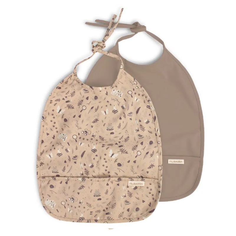 Σαλιάρα Filibabba με Κορδόνι Little Wonders Warm Grey (2τεμ.)