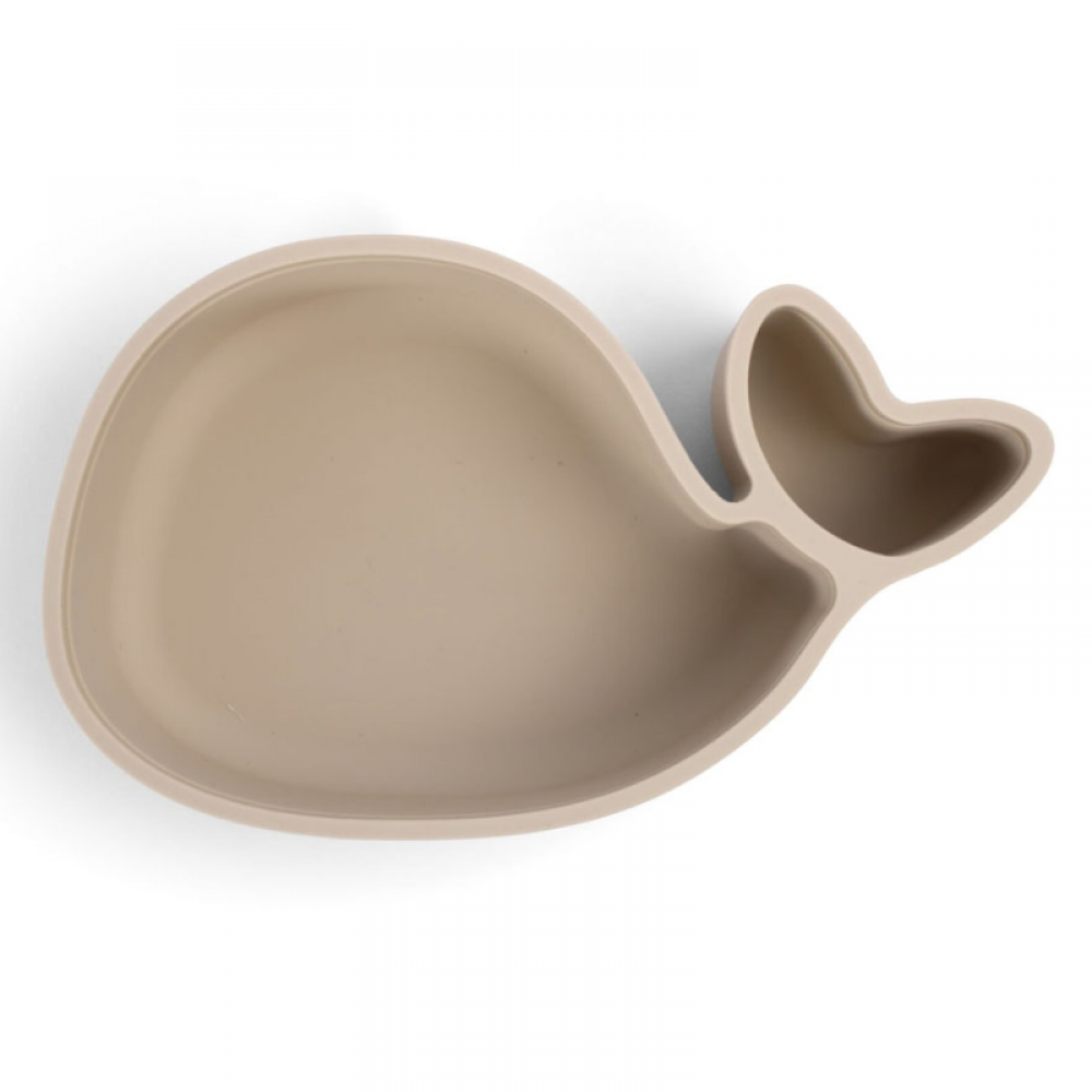 Φαγητοδοχείο Σιλικόνης Filibabba Christian The Whale Toasted Almond