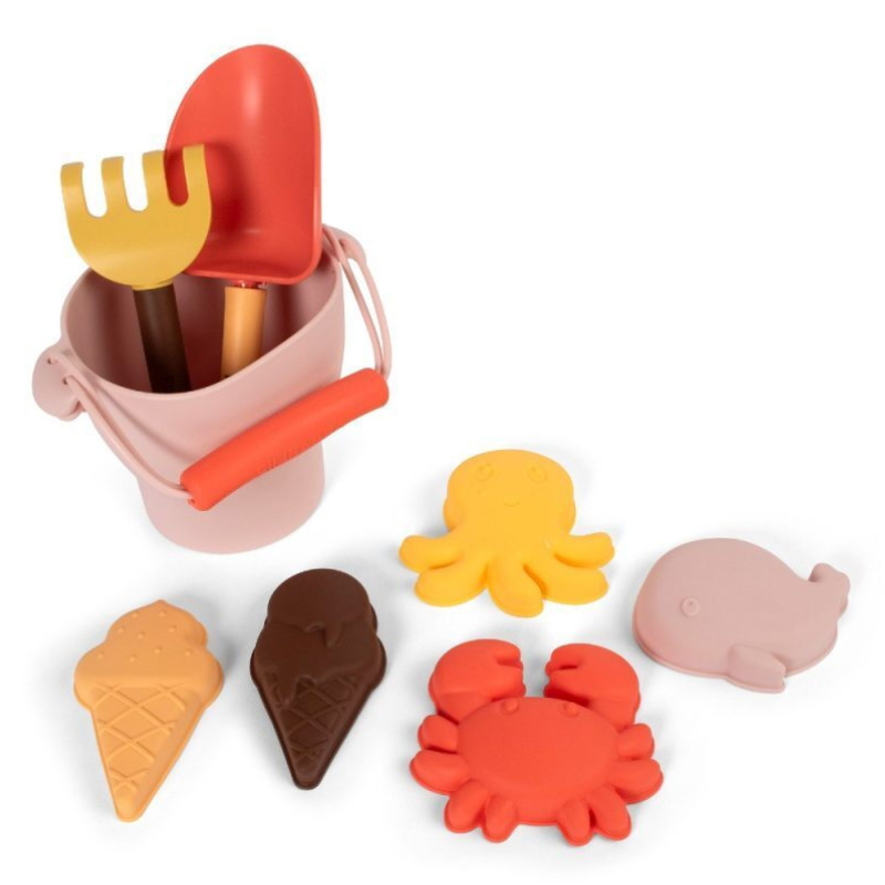 Σετ Παιχνιδιών Παραλίας Σιλικόνης Filibabba Peach Mix