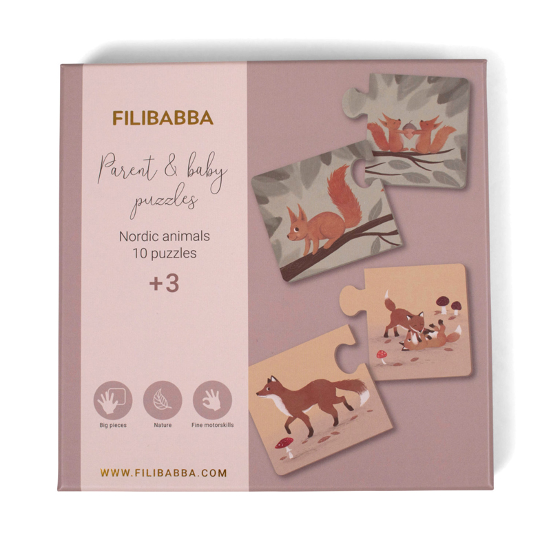 Εκπαιδευτικό Παιχνίδι Δραστηριοτήτων Filibabba Parent & Baby Puzzle Nordic Αnimals