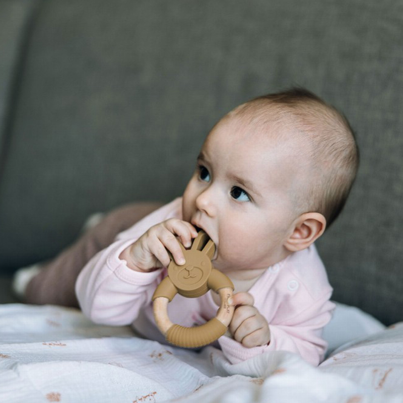 Ξύλινο Μασητικό Οδοντοφυΐας FreeOn Bunny Ocker