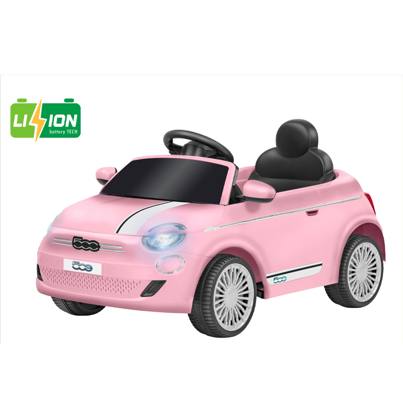 Ηλεκτροκίνητο Αυτοκίνητο Globo Fiat 500E με Τηλεχειριστήριο 12,6V Rosa