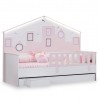 Κρεβάτι μετατρεπόμενο σε προεφηβικό Gumus Bebe City Twin Pink/White