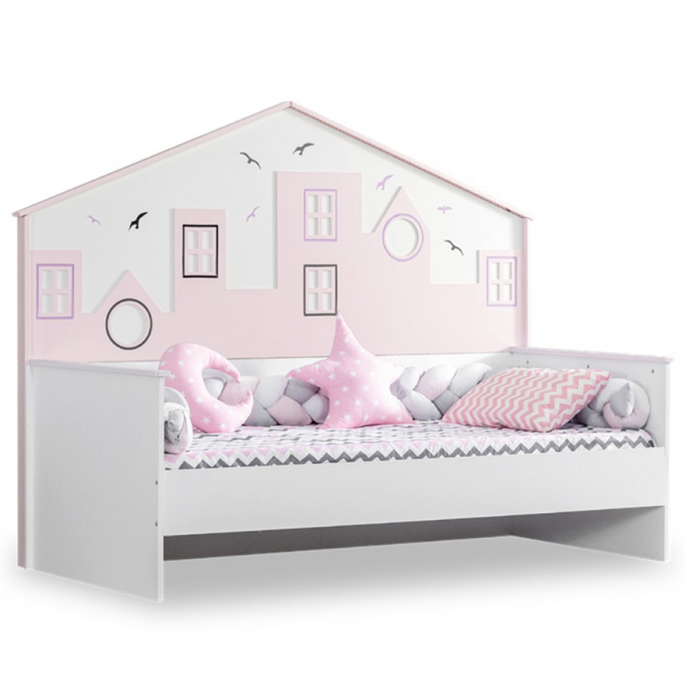 Κρεβάτι μετατρεπόμενο σε προεφηβικό Gumus Bebe City Twin Pink/White