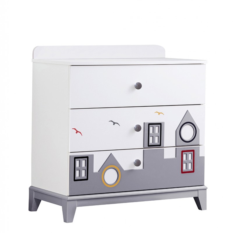 Συρταριέρα Gumus Bebe City Grey/White