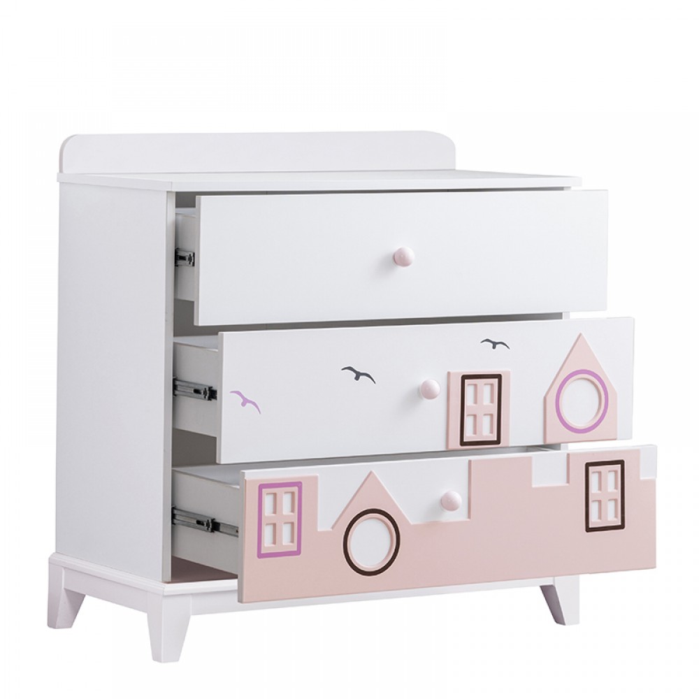 Συρταριέρα Gumus Bebe City Pink/White