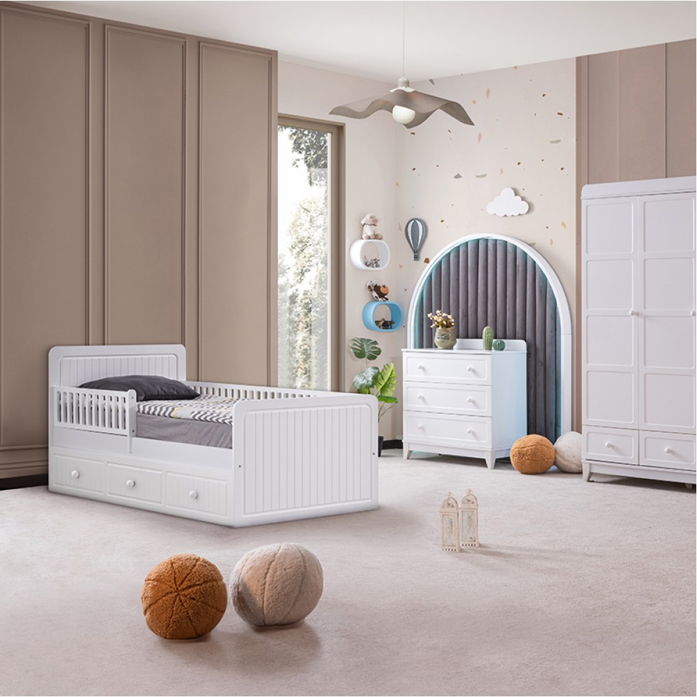 Κρεβάτι μετατρεπόμενο σε προεφηβικό Gumus Bebe Lena Twin White