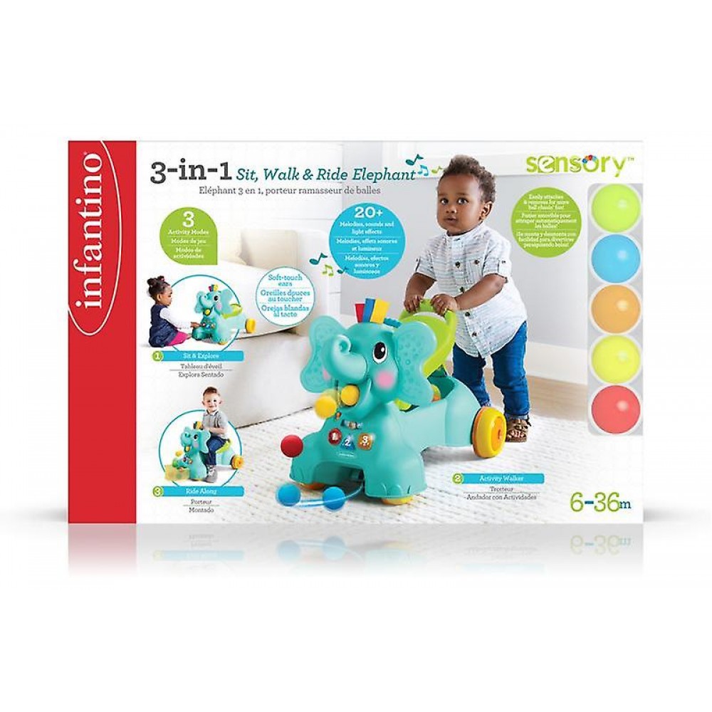 Στράτα Infantino 3 in 1 Sit Walk Ride Elephant