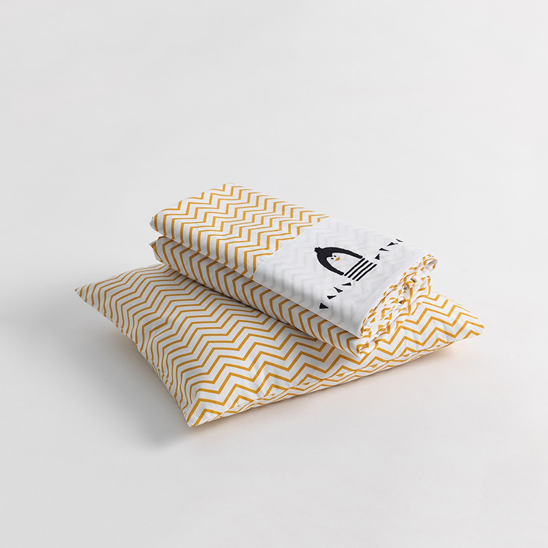 Σετ Σεντόνια Ήρα Black & White Mustard 3τμχ.