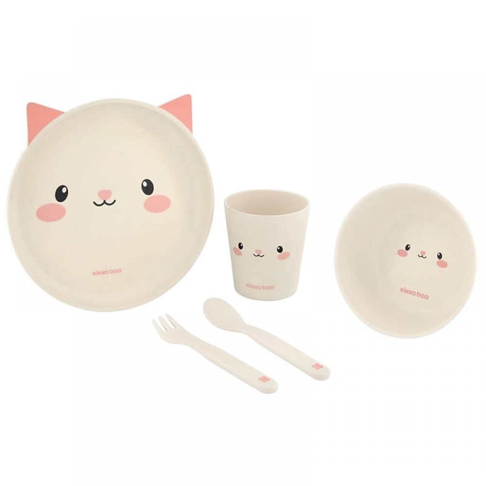 Σετ Φαγητού Kikka boo Bamboo Cat Pink (5τεμ.) Σετ Φαγητού Kikka boo Bamboo Cat Pink (5τεμ.)