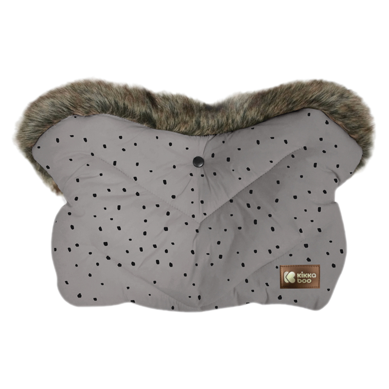 Γάντια Καροτσιού Kikka boo Luxury Fur Dots Grey