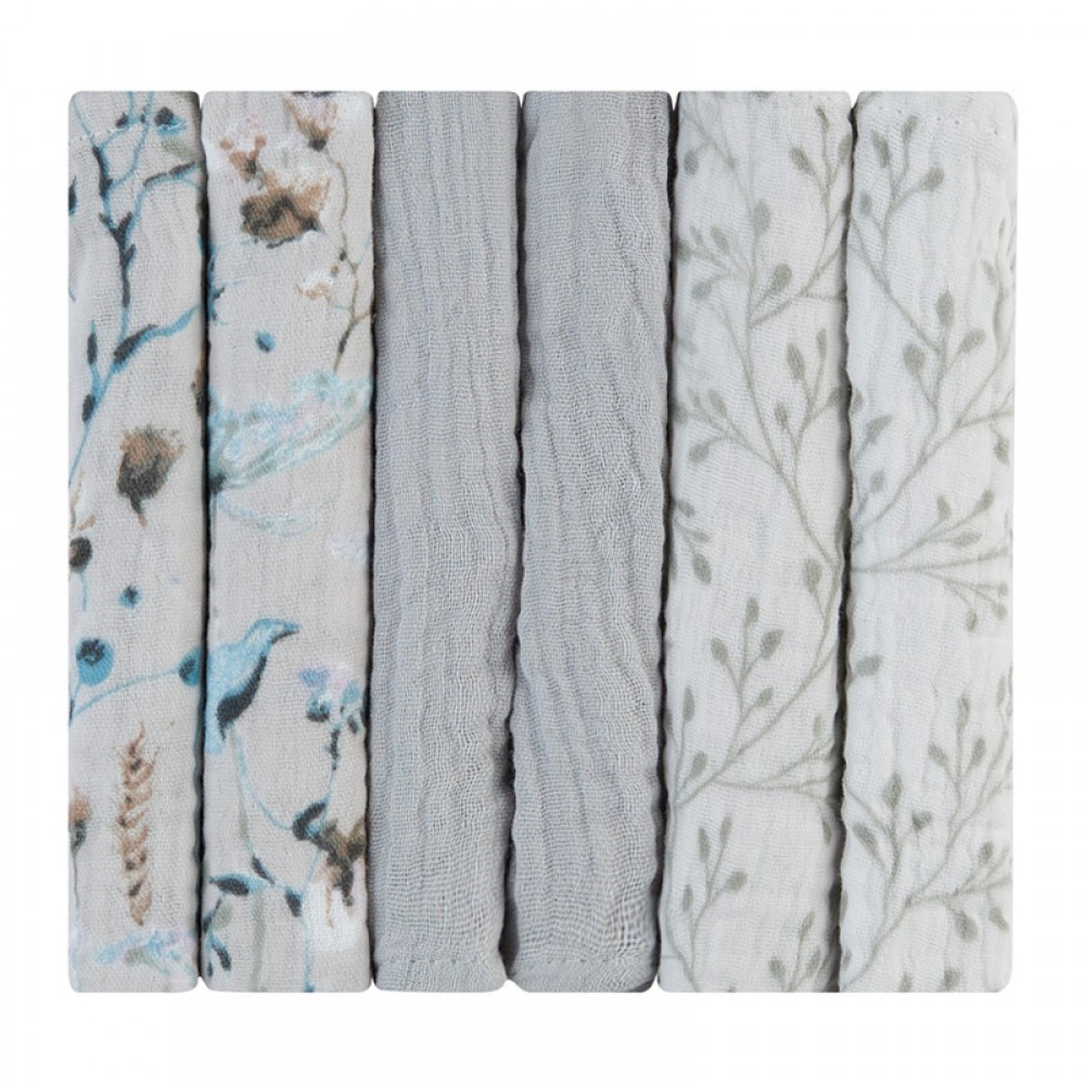 Λαβέτες Mουσελίνας Kikka boo 30x30cm Dreamy Fields Grey (6τεμ.) Λαβέτες Mουσελίνας Kikka boo 30x30cm Dreamy Fields Grey (6τεμ.)