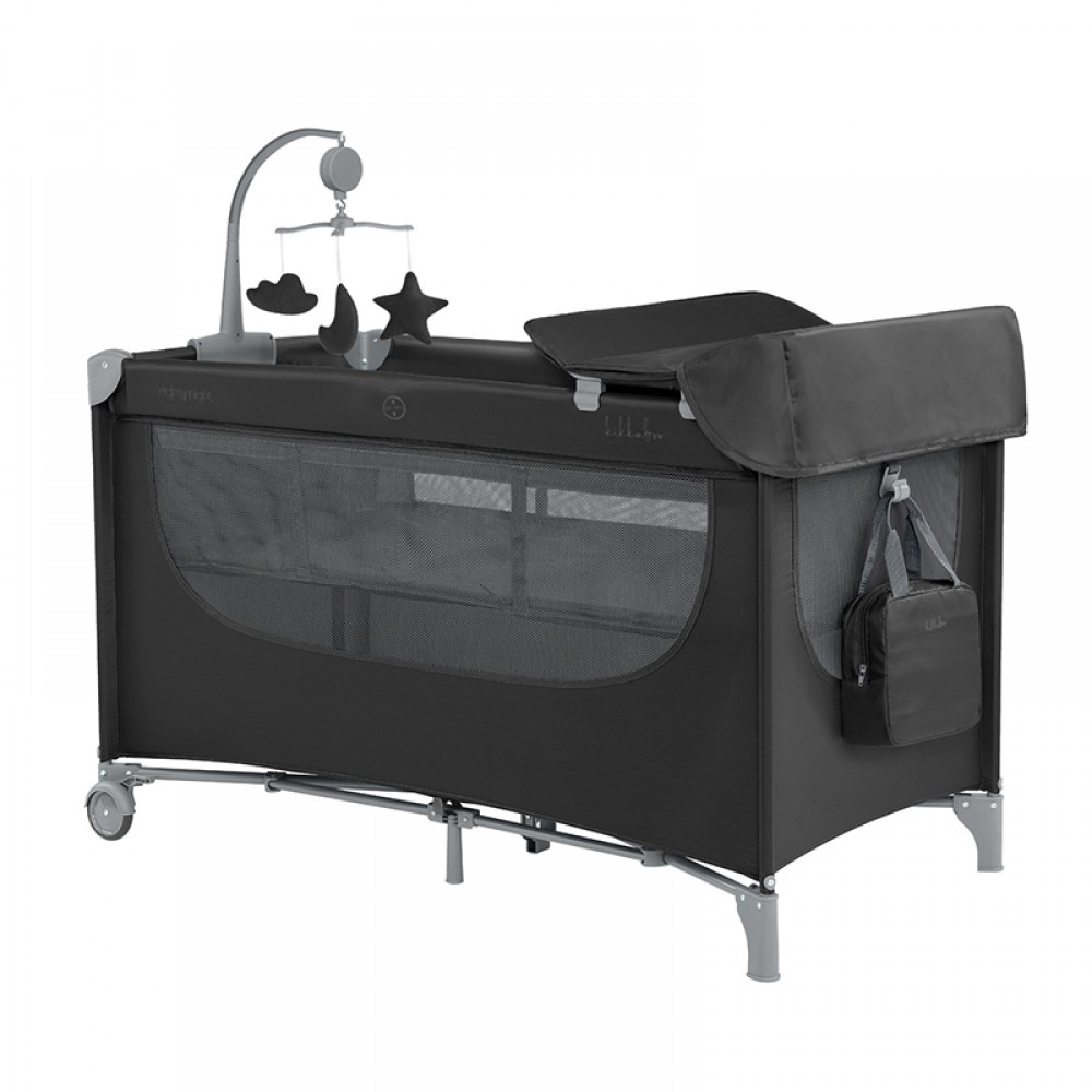 Παρκοκρέβατο Kikka boo 2 layers Nighty Night Black