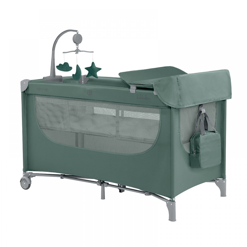 Παρκοκρέβατο Kikka boo 2 layers Nighty Night Green