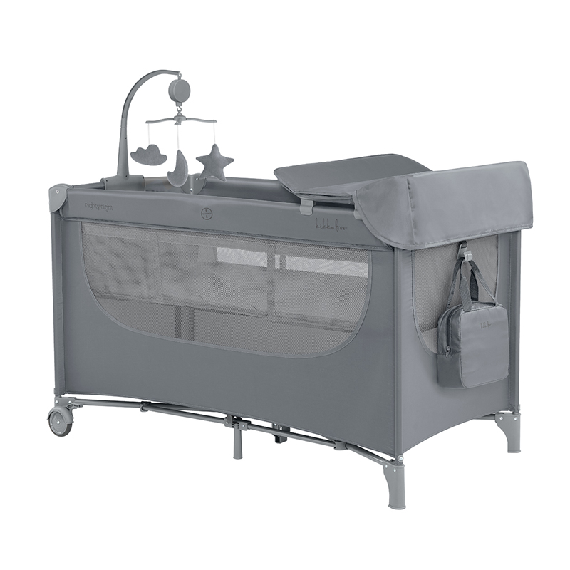 Παρκοκρέβατο Kikka boo 2 layers Nighty Night Grey