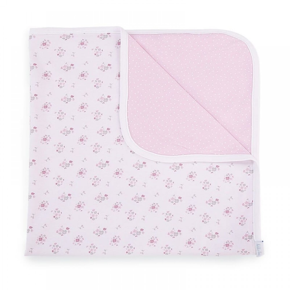 Κουβέρτα Αγκαλιάς Kikka boo Jersey Pink Flowers (80x80)