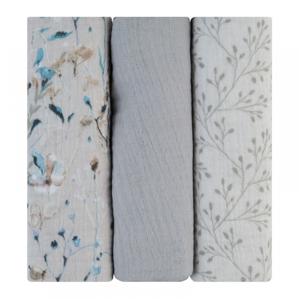 Πάνες Αγκαλιάς Mουσελίνας Kikka boo 75x75cm Dreamy Fields Grey (3τεμ.) Πάνες Αγκαλιάς Mουσελίνας Kikka boo 75x75cm Dreamy Fields Grey (3τεμ.)