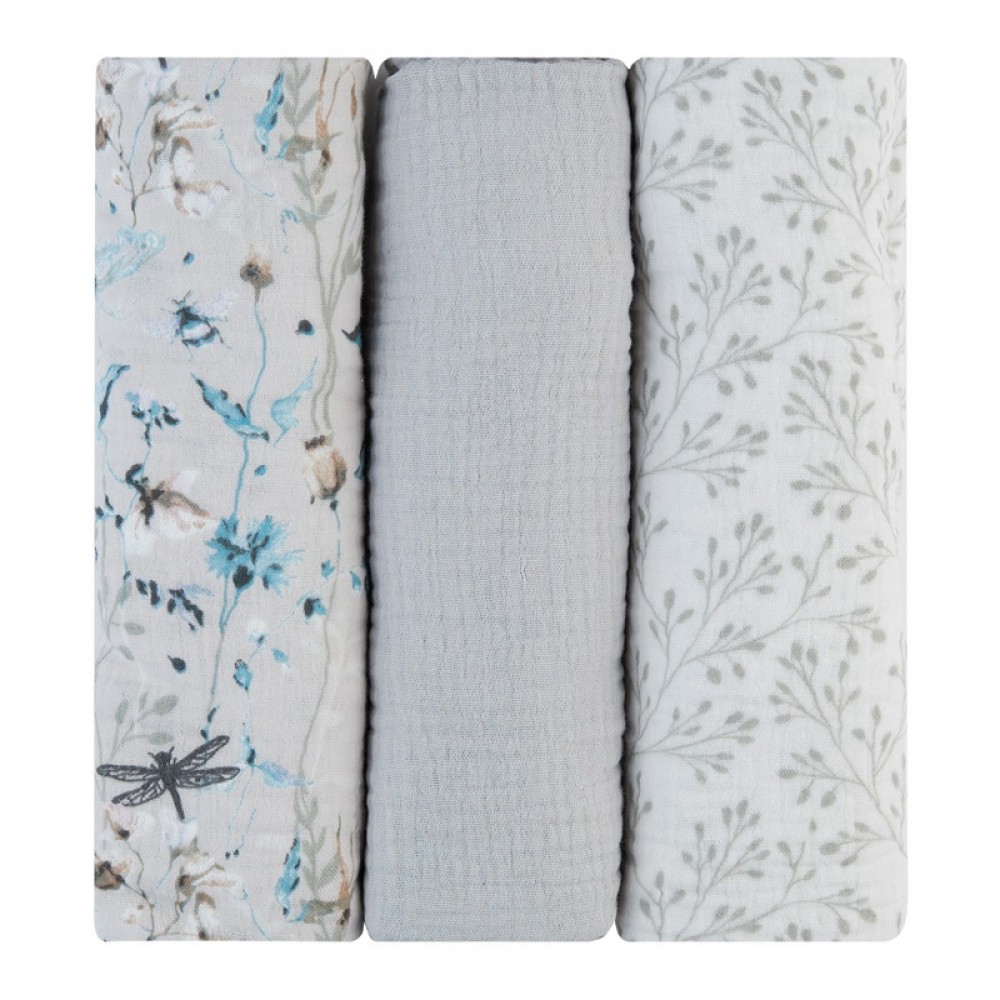 Πάνες Αγκαλιάς Μουσελίνας Kikka boo 100x100cm Dreamy Fields Grey (3τεμ.) Πάνες Αγκαλιάς Μουσελίνας Kikka boo 100x100cm Dreamy Fields Grey (3τεμ.)