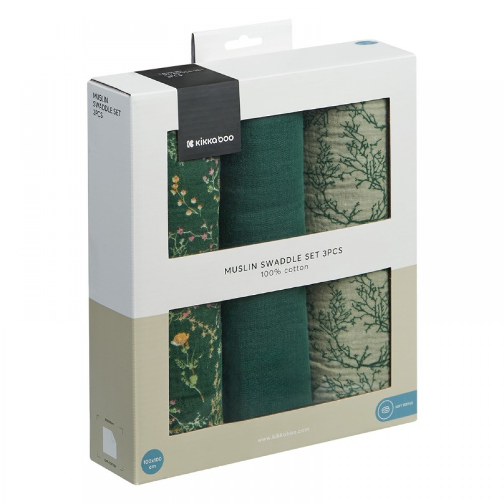 Πάνες Αγκαλιάς Μουσελίνας Kikka boo 100x100cm Secret Garden Green (3τεμ.) Πάνες Αγκαλιάς Μουσελίνας Kikka boo 100x100cm Secret Garden Green (3τεμ.)