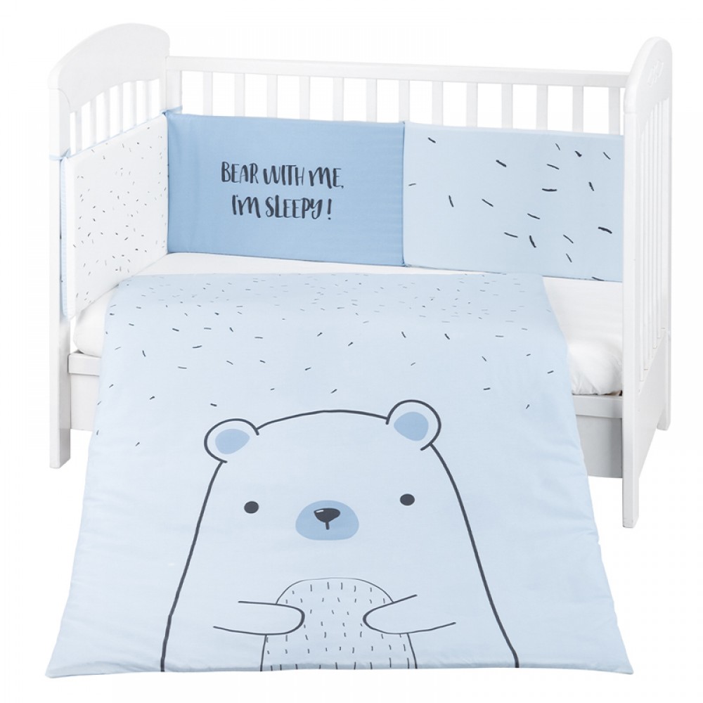 Σετ Προίκας Kikka boo 60/120 Bear with me Blue (2τεμ.)