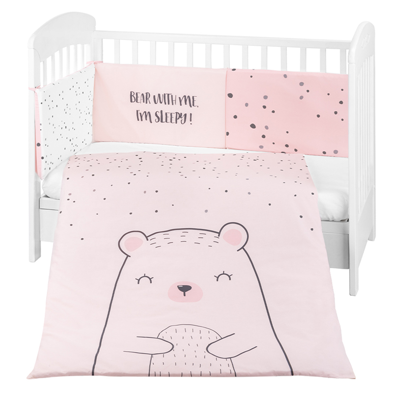 Σετ Προίκας Kikka boo 70/140 Bear with me Pink (2τεμ.)