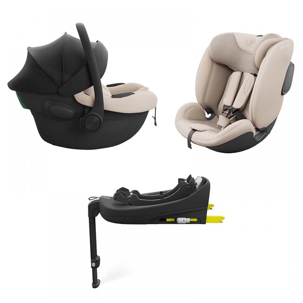 Σύστημα Καθισμάτων Αυτοκινήτου Kinderkraft 3in1 360° Endura Safe Beige