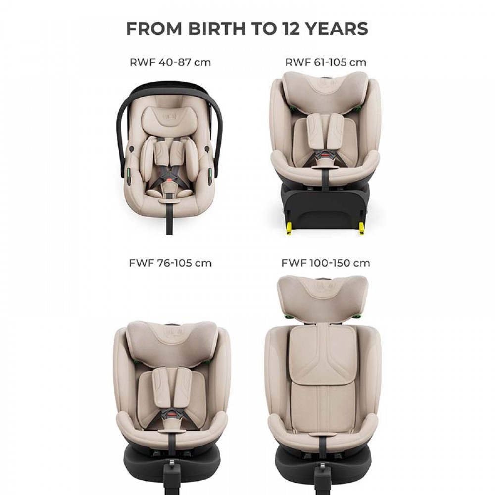 Σύστημα Καθισμάτων Αυτοκινήτου Kinderkraft 3in1 360° Endura Safe Beige